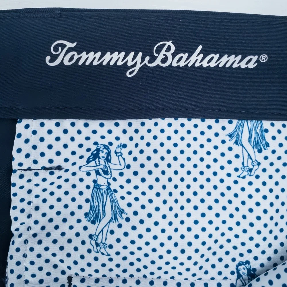 Tommy Bahama Performance Pants Mens 40x30 Navy Blue Boracay Stretch Polyester